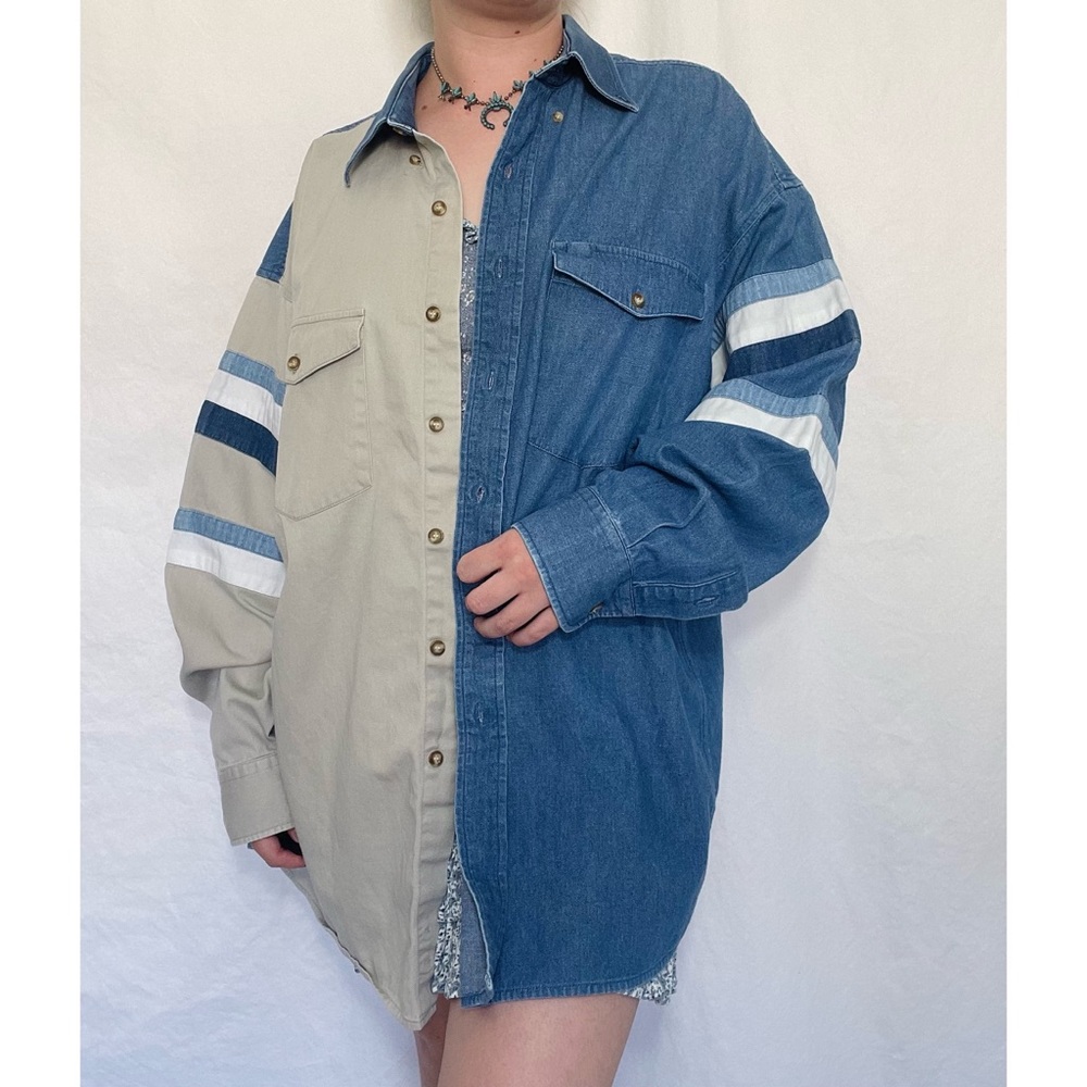 Panhandle Slim | 90s Vintage Western Denim Button Down Shirt